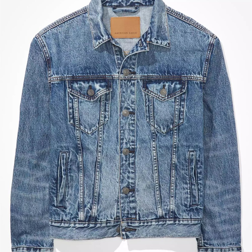 American Eagle Women's Jean Jacket - Large